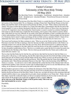 Pastor's Corner Solemnity of the Most Holy Trinity 30 May 2021