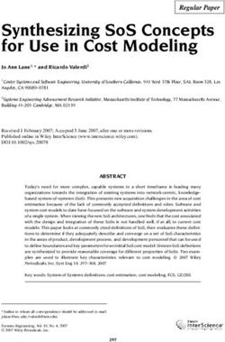 SYNTHESIZING SOS CONCEPTS FOR USE IN COST MODELING