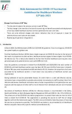 Risk Assessment for COVID 19 Vaccination Guidelines for Healthcare Workers - HSE