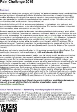 Pain Challenge 2019 Summary - Versus Arthritis