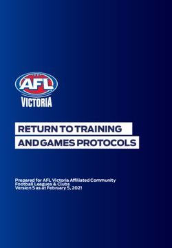 RETURN TO TRAINING AND GAMES PROTOCOLS - Prepared for AFL Victoria Affiliated Community Football Leagues & Clubs Version 5 as at February 5, 2021 ...
