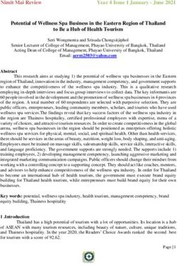 NimitMaiReview Year4Issue1January-June2021 Potential of Wellness Spa Business in the Eastern Region of Thailand to Be a Hub of Health Tourism ...