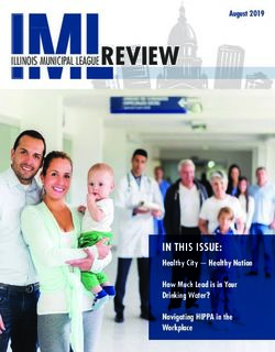 IN THIS ISSUE: Healthy City - Healthy Nation How Much Lead is in Your Drinking Water? Navigating HIPPA in the Workplace