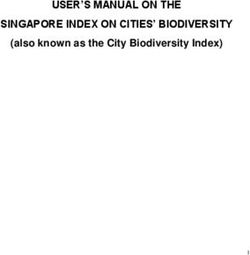 USER'S MANUAL ON THE SINGAPORE INDEX ON CITIES' BIODIVERSITY - (also known as the City Biodiversity Index)
