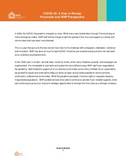 COVID-19: A Year in Review Provincial and SHIP Perspective - Services and Housing In the Province