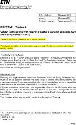 DIRECTIVE (Version 3) COVID-19: Measures with regard to teaching (Autumn Semester 2020 and Spring Semester 2021)