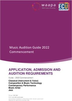 Music Audition Guide 2022 Commencement - APPLICATION, ADMISSION AND AUDITION REQUIREMENTS
