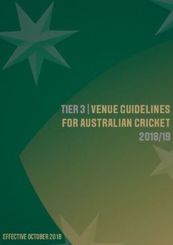 TIER 3 | VENUE GUIDELINES FOR AUSTRALIAN CRICKET 2018/19 - Effective October 2018 - Cricket Australia