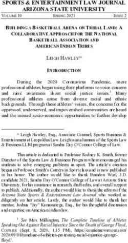 SPORTS & ENTERTAINMENT LAW JOURNAL ARIZONA STATE UNIVERSITY - Sports and ...
