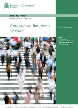 Coronavirus: Returning to work - BRIEFING PAPER