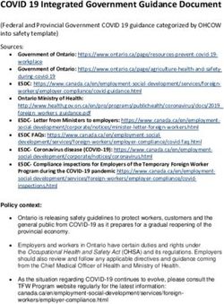 COVID 19 Integrated Government Guidance Document - OHCOW