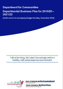 Department for Communities Departmental Business Plan for 2019/20 2021/22 - (Draft version to accompany Budget Scrutiny, December 2018)