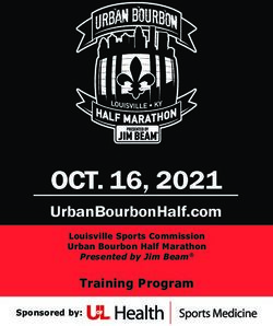 OCT. 16, 2021 UrbanBourbonHalf.com - Training Program - Urban Bourbon Half Marathon