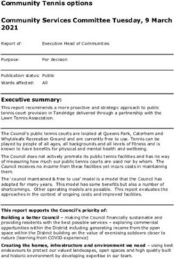 Community Tennis options Community Services Committee Tuesday, 9 March 2021