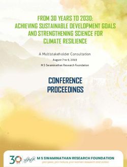CONFERENCE PROCEEDINGS - FROM 30 YEARS TO 2030: ACHIEVING SUSTAINABLE DEVELOPMENT GOALS AND STRENGTHENING SCIENCE FOR CLIMATE RESILIENCE - MS ...