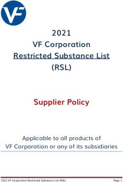 (RSL) 2021 VF Corporation Restricted Substance List Supplier Policy - Applicable to all products of VF Corporation or any of its subsidiaries