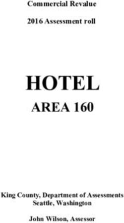 HOTEL AREA 160 - Commercial Revalue 2016 Assessment roll - King County