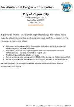 Tax Abatement Program Information City of Rogers City