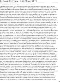 REGIONAL OVERVIEW - ASIA 28 MAY 2019 - RELIEFWEB