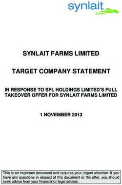 SYNLAIT FARMS LIMITED TARGET COMPANY STATEMENT