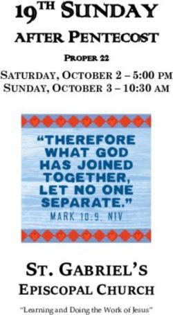 19TH SUNDAY AFTER PENTECOST - ST. GABRIEL'S - St. Gabriel's Episcopal Church