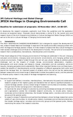 JPICH Heritage in Changing Environments Call