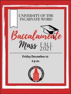 Fall 2021 Friday December 10 - UNIVERSITY OF THE INCARNATE WORD