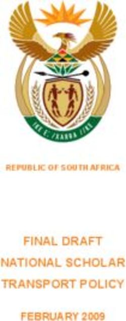FINAL DRAFT NATIONAL SCHOLAR TRANSPORT POLICY FEBRUARY 2009 - REPUBLIC OF SOUTH AFRICA