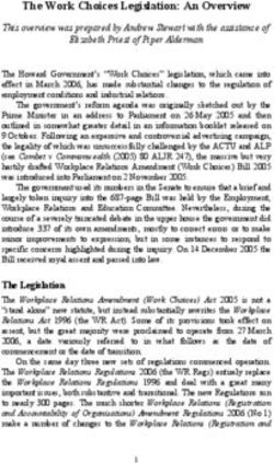 The Work Choices Legislation: An Overview
