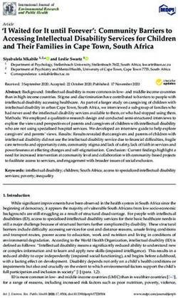 I Waited for It until Forever': Community Barriers to Accessing Intellectual Disability Services for Children and Their Families in Cape Town ...