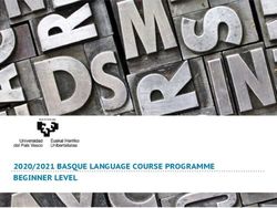 2020/2021 BASQUE LANGUAGE COURSE PROGRAMME BEGINNER LEVEL