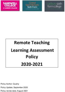 Remote Teaching Learning Assessment Policy 2020-2021 - Policy Author: Quality Policy Update; September 2020 Policy review date; August 2021