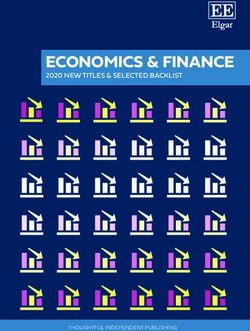 ECONOMICS & FINANCE 2020 NEW TITLES & SELECTED BACKLIST - THOUGHTFUL INDEPENDENT PUBLISHING - Edward Elgar Publishing