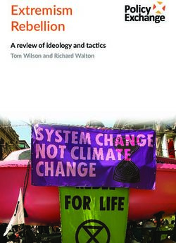 Extremism Rebellion A review of ideology and tactics Tom Wilson and Richard Walton - Policy Exchange
