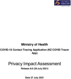 Privacy Impact Assessment - Ministry of Health COVID-19 Contact Tracing Application NZ COVID Tracer - Ministry of Health NZ