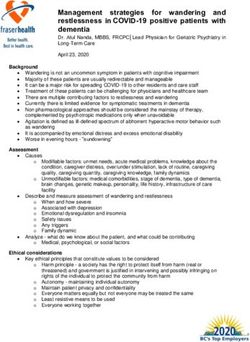 Management strategies for wandering and restlessness in COVID-19 positive patients with dementia