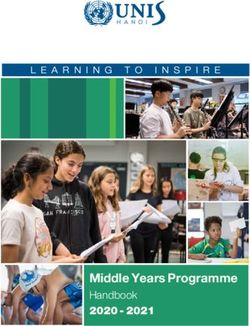 Middle Years Programme - Handbook 2020 2021 - UNIS Hanoi