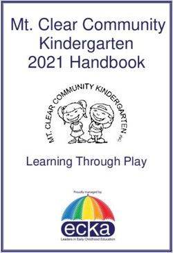 Mt. Clear Community Kindergarten 2021 Handbook - Learning Through Play - Eureka ...