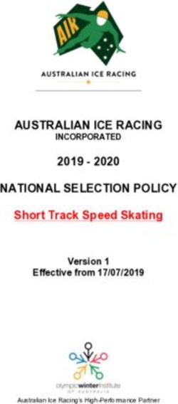 AUSTRALIAN ICE RACING NATIONAL SELECTION POLICY 2019 - 2020 Short Track Speed Skating Version 1 Effective from 17/07/2019