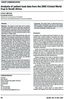 Analysis of patient load data from the 2003 Cricket World Cup in South Africa - AJOL
