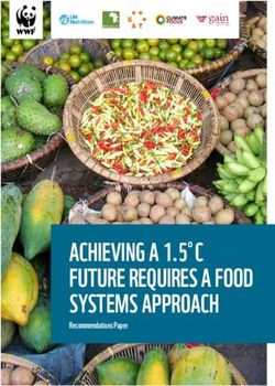 ACHIEVING A 1.5 C FUTURE REQUIRES A FOOD SYSTEMS APPROACH - Recommendations Paper - WWF