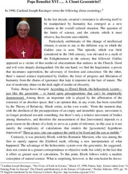 Pope Benedict XVI . A Closet Geocentrist?