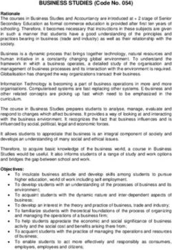 BUSINESS STUDIES (Code No. 054) - CBSE Academic