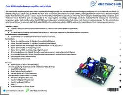 Dual 40W Audio Power Amplifier with Mute - Electronics-Lab