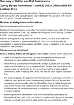 Summary of Written and Oral Submissions Zoning By-law Amendment - 2 and 20 Leikin Drive and 99 Bill Leathem Drive - OttWatch