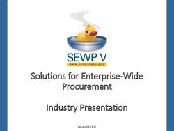 Solutions for Enterprise-Wide Procurement Industry Presentation - Version 08.12.19
