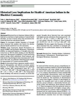 Historical Loss: Implications for Health of American Indians in the Blackfeet Community