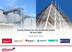 Interim Results for the Six Months Ended 30 June 2019 September 2019 - Billington Holdings PLC