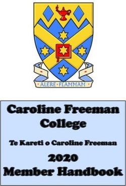 Caroline Freeman College 2020 Member Handbook - Te Kareti o Caroline Freeman - University of Otago