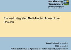 Planned Integrated Multi-Trophic Aquaculture Rostock - Justus Pockrandt on behalf of FIUM on behalf of Federal State Institute of Agriculture and ...